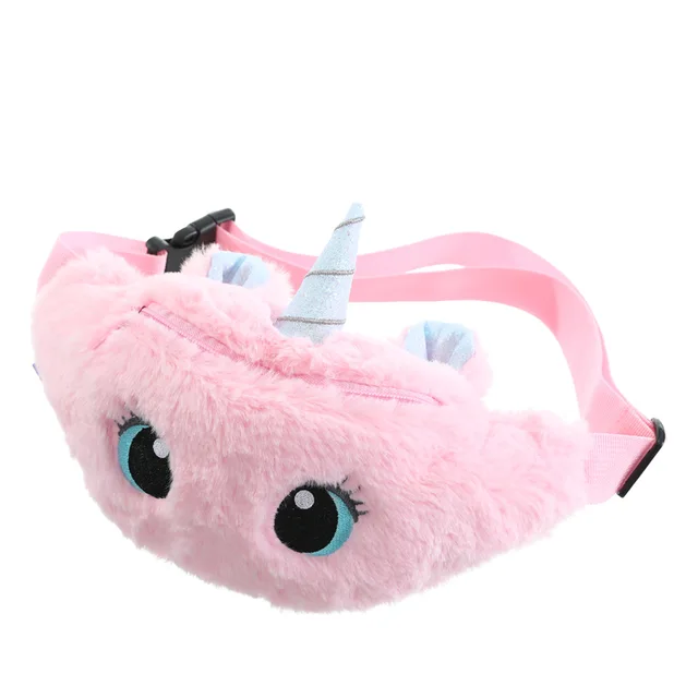 Children's Fanny Pack Cute Unicorn Plush Toys Belt Gradient Color Chest Bag Cartoon Coin Purse Travel Chest Bag Girls Waist Bag WJ27-3