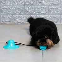 Dog Chew Ball Toys for Aggressive Chewers Interactive Dog Puzzle Toy Food Dispenser Suction Cup Dog Tug Toy for Dogs Teeth Clean 2