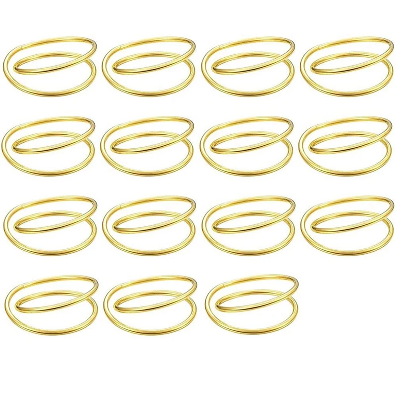 15 Pieces Gold Napkin Rings Metal Spiral Napkin Rings Buckles Alloy