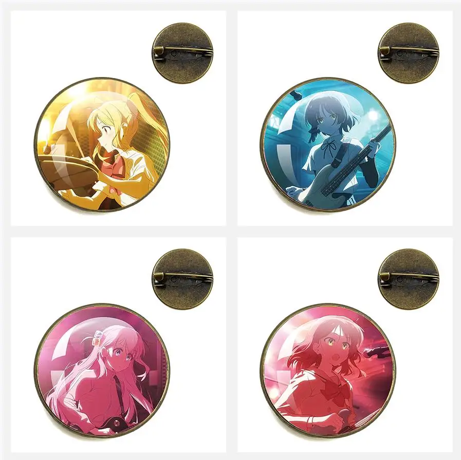 

Аниме BOCCHI THE ROCK! Блестящая стеклянная брошь для косплея с надписью «Ready H Hitori Ijichi Nijika Kita Ikuyo Yamada Ryo»