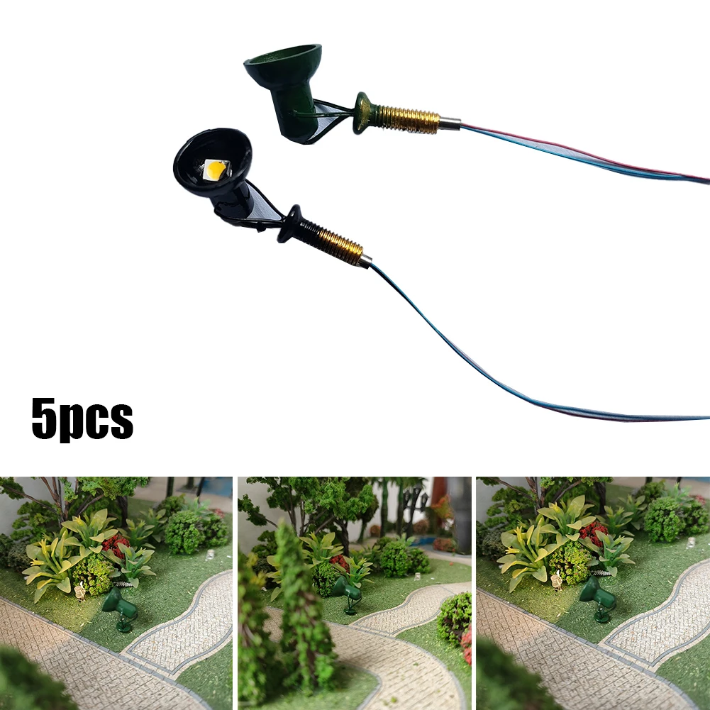 Spotlight Floodlights 25mm 5 Piece Accessories Black/green Model Replace With Pole Brass Decor Flood Light H0 TT spotlight accessories
