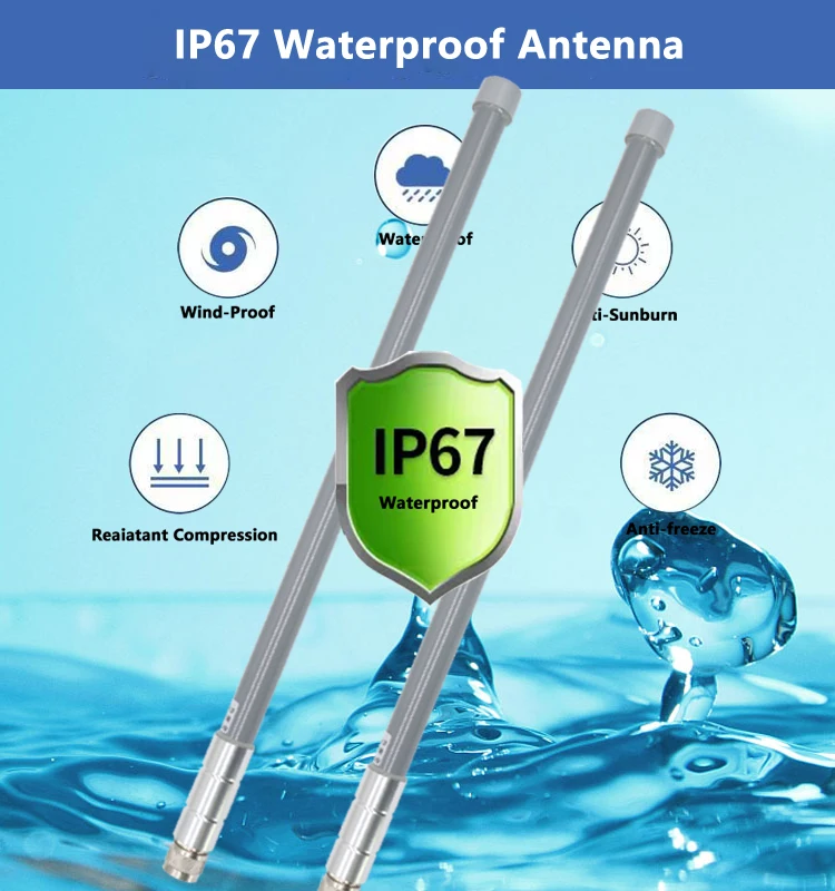 FRP 60CM 2.4G 5.8G Dual Band Lora Helium Hotspot Miner Omn Antenna IP67 Outdoor Waterproof 8DBI Omni WiFi Fiberglass Aerial