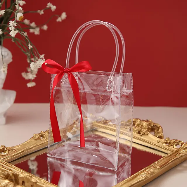 PVC Transparent Gift Bag With Handles Wedding Candy Box Packaging Bags  Birthday Party Decor Supplies Wedding Souvenir Tote Bag - AliExpress