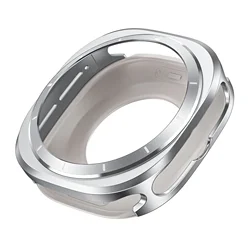 Luxury Metal Watch Case - Premium Aluminum Alloy Protective Cover - Galaxy Ultra 47mm (Silver orange)