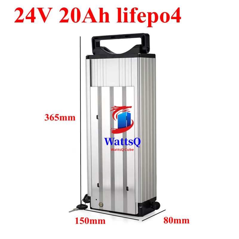 Batterie Lifepo4 24V, 20Ah, Silverfish, Ricaricabile, Avec Bms, Pour Vev, Trottinette Ettique, 250/400W, Avec Chargeur