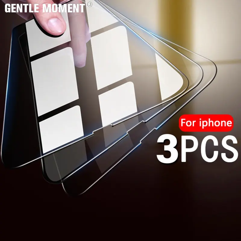 

GENTLE MOMENT Screen Protector For iPhone 14 13 12 11 Pro Max Mini X XS XR 7 8 Plus SE Protective Glass For iPhone 11 14 12 13