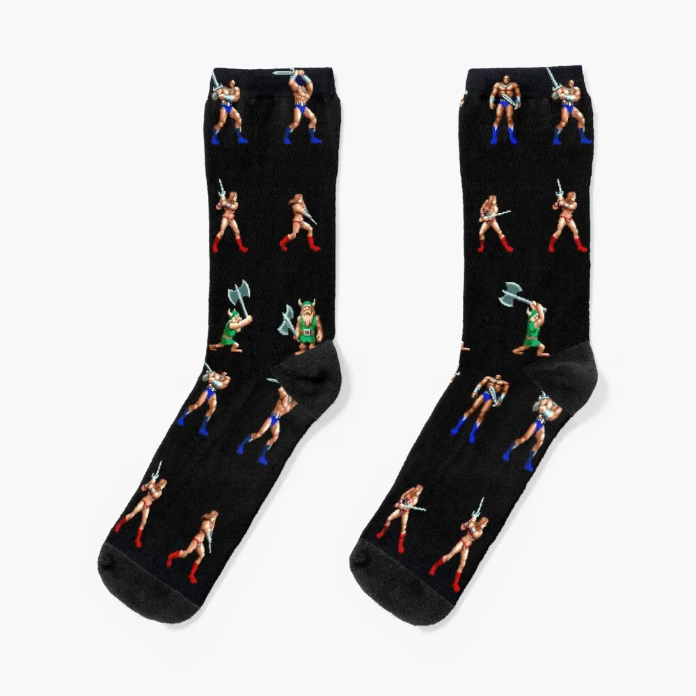 Golden Axe pixel art Socks Non-slip anime colored Luxury Woman Socks Men's friction colored anti slip ground frosted tape safety waterproof restroom warning tape for kitchen staircase bathroom floor belt