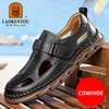 LAORENTOU summer Breathable Middle aged Baotou Hole Shoes Men's Genuine Leather Casual Anti slip Dad Leather Sandals 57513 1