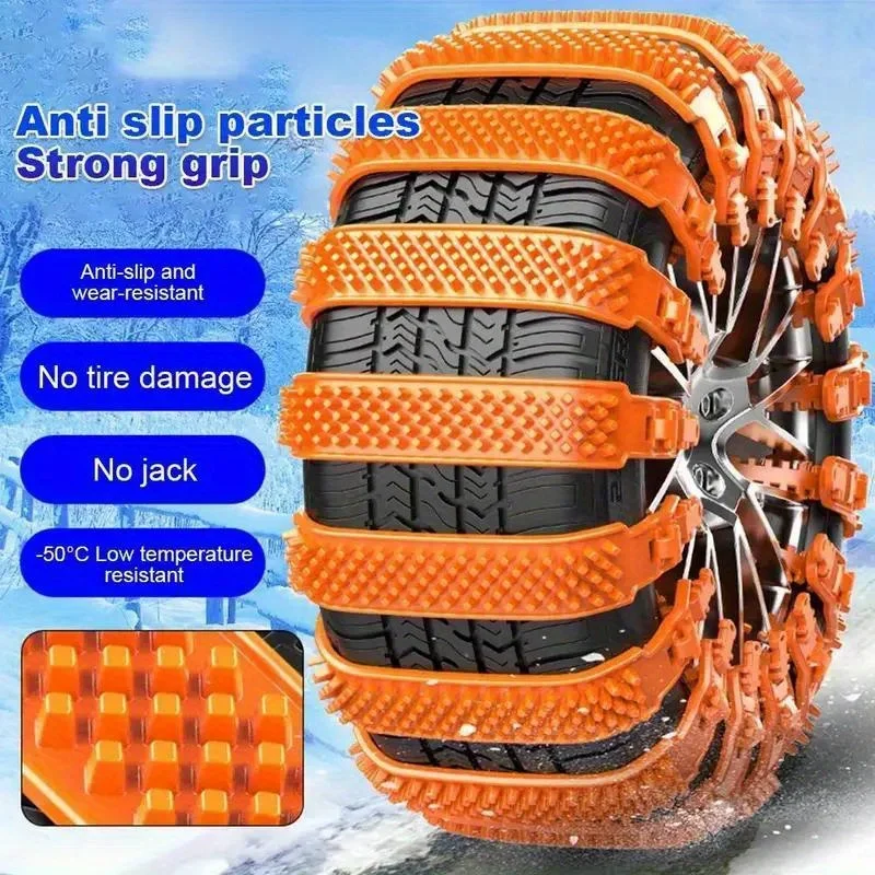 1-10PCS Snow Chain Tyre Chain Urethane Set Wheel Ties Belts Car Tires Chains Winter Anti-Slip Anti Skid Snow Emergency New