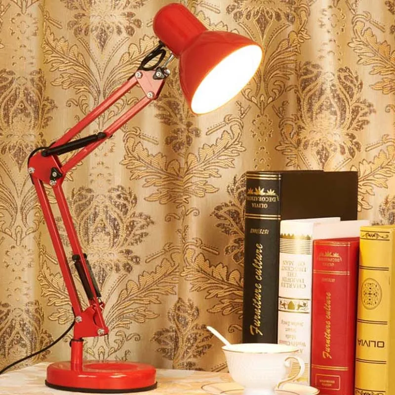 

Creative Modern Long Swing Arm adjustable classic LED clip Table Lamp study Office Reading bedroom bedside night Light WJ11