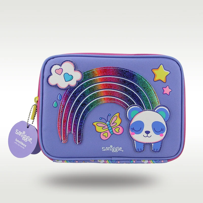 Australia Smiggle Original Lunch Bag Girl Handbag Cute Rainbow Rabbit Clutch Picnic Fruit Lunch Box Bag 9 Inches original 17 inches lcd screen m170es05 v1