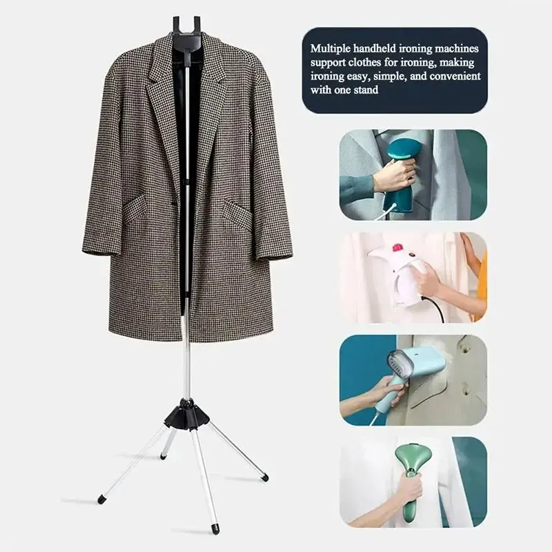 Clothes Steamer Rack Adjustable Telescopic Foldable Standing 160cm for Steaming Clothes