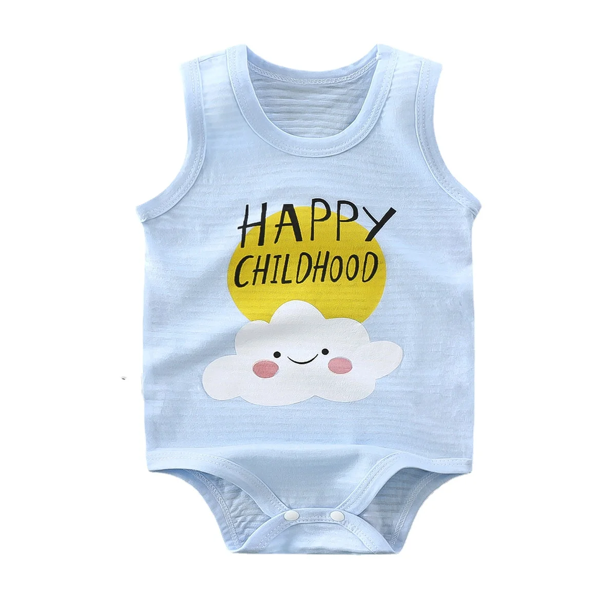 Newborn Baby Summer Rompers 100% Cotton Infant Baby Sleeveless Jumpsuit Cartoon Baby Boys Girls Clothes New Born Baby Clothes carters baby bodysuits	 Baby Rompers