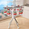 Thickened Foldable Clothes Hanger Rotary Floor Standing Clothes Drying Rack for Balcony Bathroom Space Saving Clothes Organizer 4