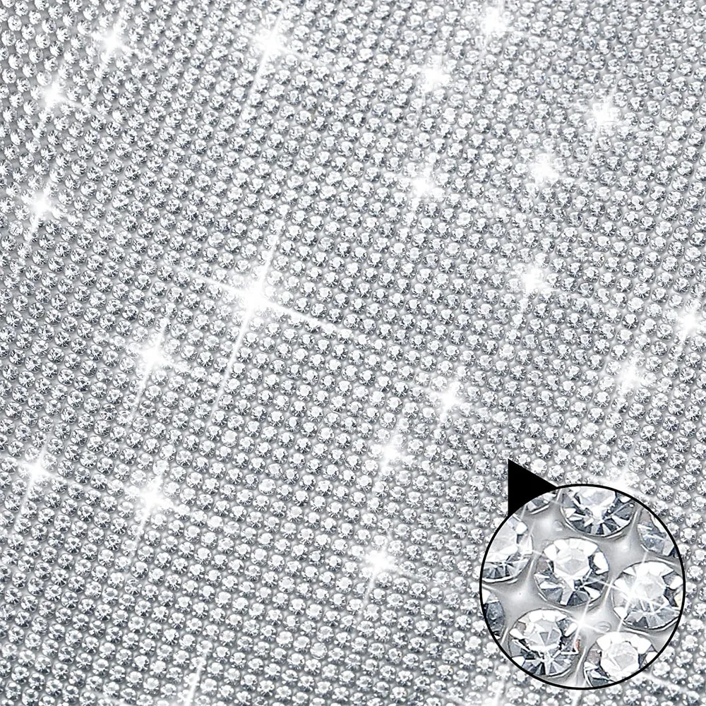 블링 크리스탈 라인석 시트 자체 접착 다이아몬드 보석 스티커, 자동차 장식 의류 DIY 공예, 2mm, 78.7x7.87 인치