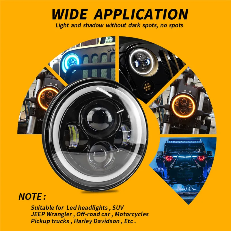 JK　ラングラー　ヘッドライト　7インチ　60W LED Motikvansラングラー 7インチ ledヘッドライト ウィンカーやDRL