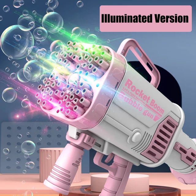 64 Holes 2022 New Automatic Machine Bubble Electric Gun Bazooka Kids Toy Gatling Bubble Summer Outdoor Water Toy for Children 2