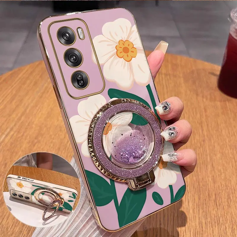 Elegant White Floral Plating Phone Case Cover