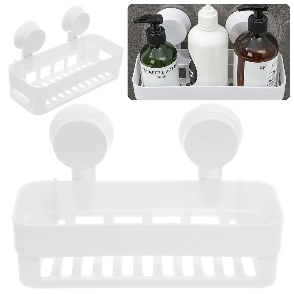 Corner Shelf With Suction Shower Rack Organizer Cup Bathroom Storage Wall Basket bathroom shelf rack bathroom storage rack wall shelf organizer storage tray