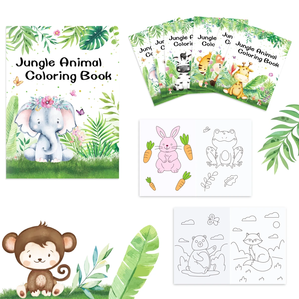 Jungle Animal Coloring Book Tavolo Da Disegno Sirena Doodle Book Painting Toy Party Giocattolo Educativo Regalo Di Compleanno Per Bambini