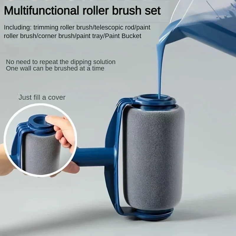 1PCS Self-Primming Large Drum Brush Paint Roller Latex Paint Wall Brush Wall Painting Tools