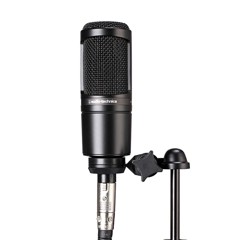 100% Original Audio Technica AT2020 Wired Cardioid Condenser Microphone Studio Microphone Musical Instruments Professional