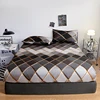 Plaid Print Fitted Bedsheet Soft Bed Cover Elastic Bed Sheets Simple Style Mattress Protector постельное белье (No Pillowcase) 1