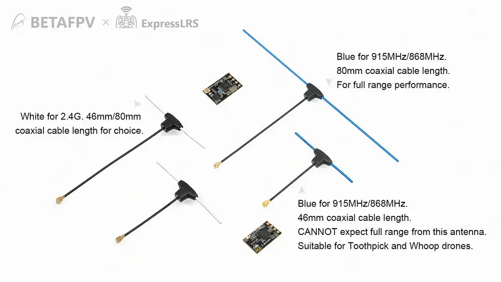 2 Teile/los BETAFPV Dipol T Antenne 2,4G 915MHz/868MHz MHF Stecker Für 2,4G/915MHz/868MHz empfänger – Detail 2