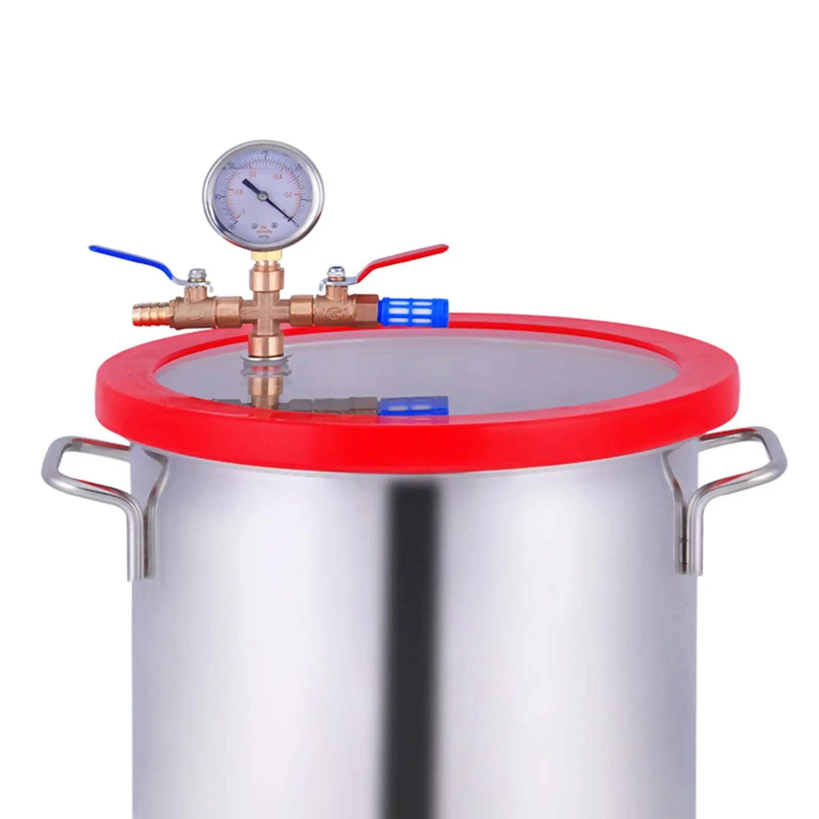 Vacuum Chamber with Pump Hose Stainless Steel Degassing Chamber for Degassing