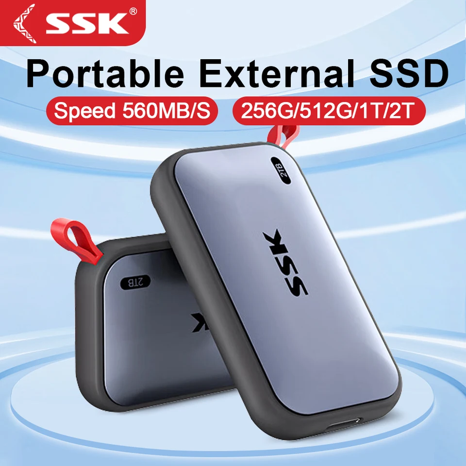 SSK 1TB ポータブル外付けSSD USB3.2 Gen2(1050mb/p) ウルトラスピード 外付けソリッドステートドライブ USB-Cミニ外付けSSD 1050MB/秒のデータ転送 ノートパソ | SSK 1TB ポータブル外付けSSD USB3.2 Gen2(6Gbps) 超高速 外