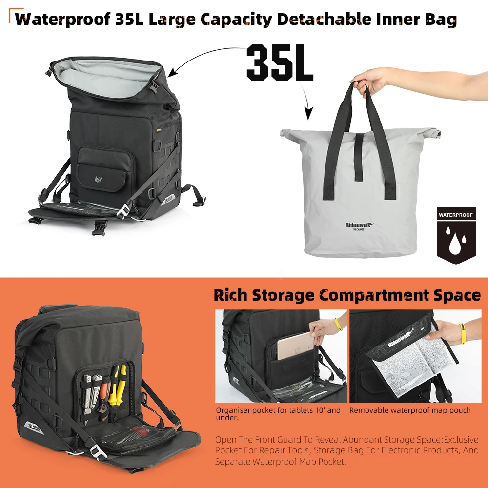 Rhinowalk Motorcycle Side Pannier Bag Waterproof 4