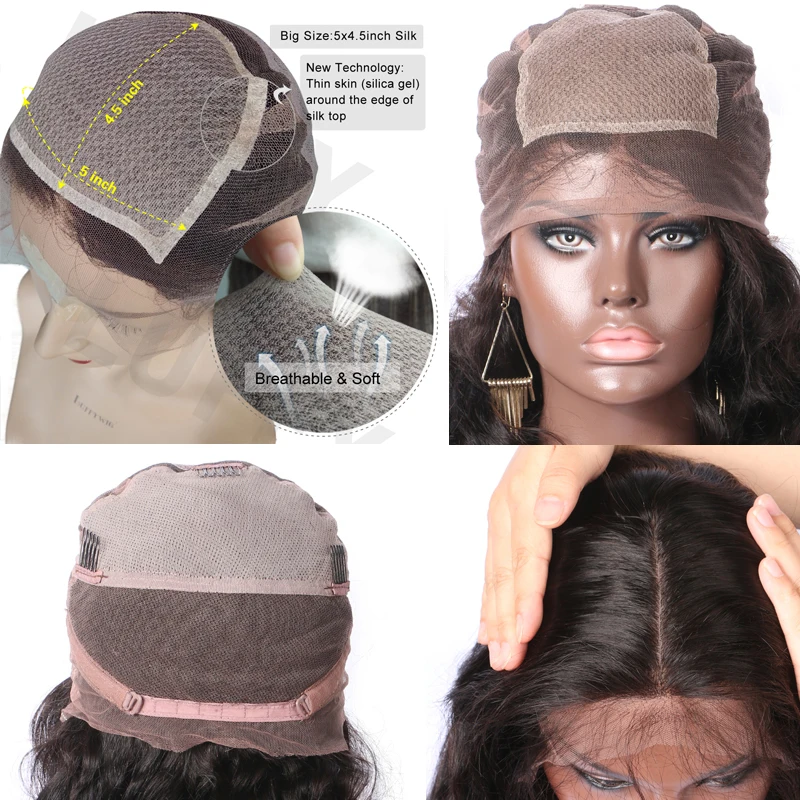 Loose Wave Silk Top Full Lace Human Hair Wig Pre Plucked Brazilian Remy Hair 5x5 Silk Base Full Lace Wig With Baby Hair 6