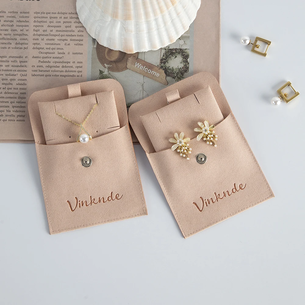 Wholesale Custom Logo Mini Velvet Suede Microfiber Jewelry Gift Pouch Packaging Organizer Bag With Earring Necklace Cards Pads