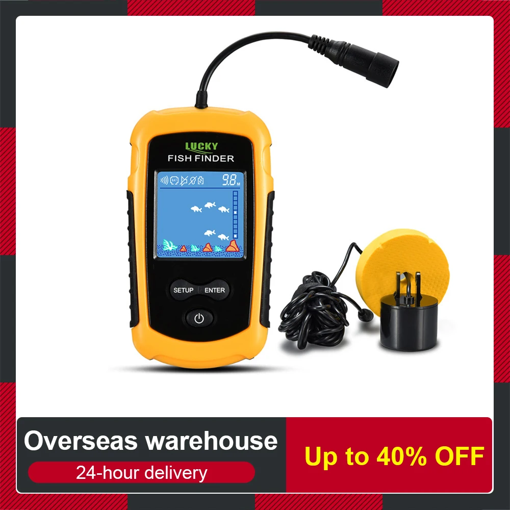 LUCKY FF1108-1 Portable Fish Finder Ice Fishing Sonar Sounder Alarm Transducer Fishfinder 0.7-100m Fishing Echo Sounder New fish finder