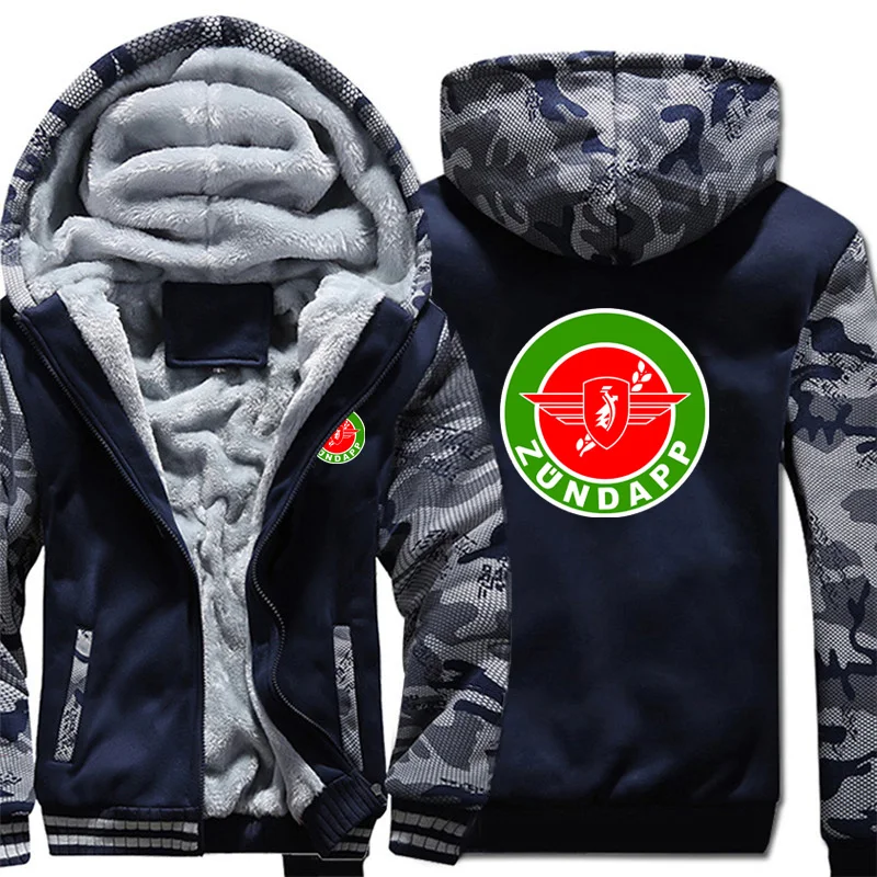 Winter Zundapp Motorcycle Hoodies Zipper Thick Unisex Zundapp Sweatshirt Man Warm Coat Fleece Streetwear Jacket 4
