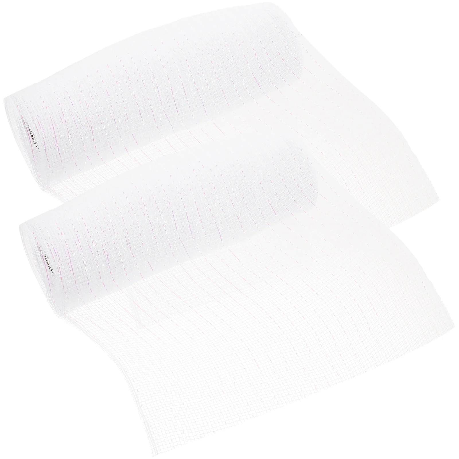 

2 Rolls of Multi-function Mesh Ribbon Decoration Festival Mesh Ribbon Flower Gift Wraps Mesh Ribbon