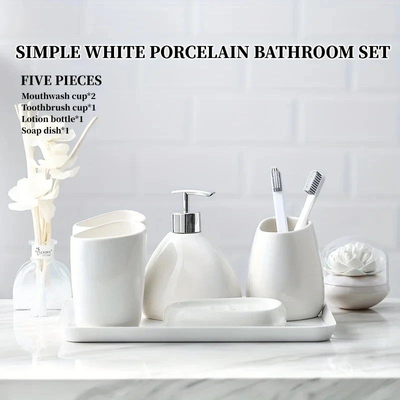 Gold Tone Ceramic Bath Set - Image 4