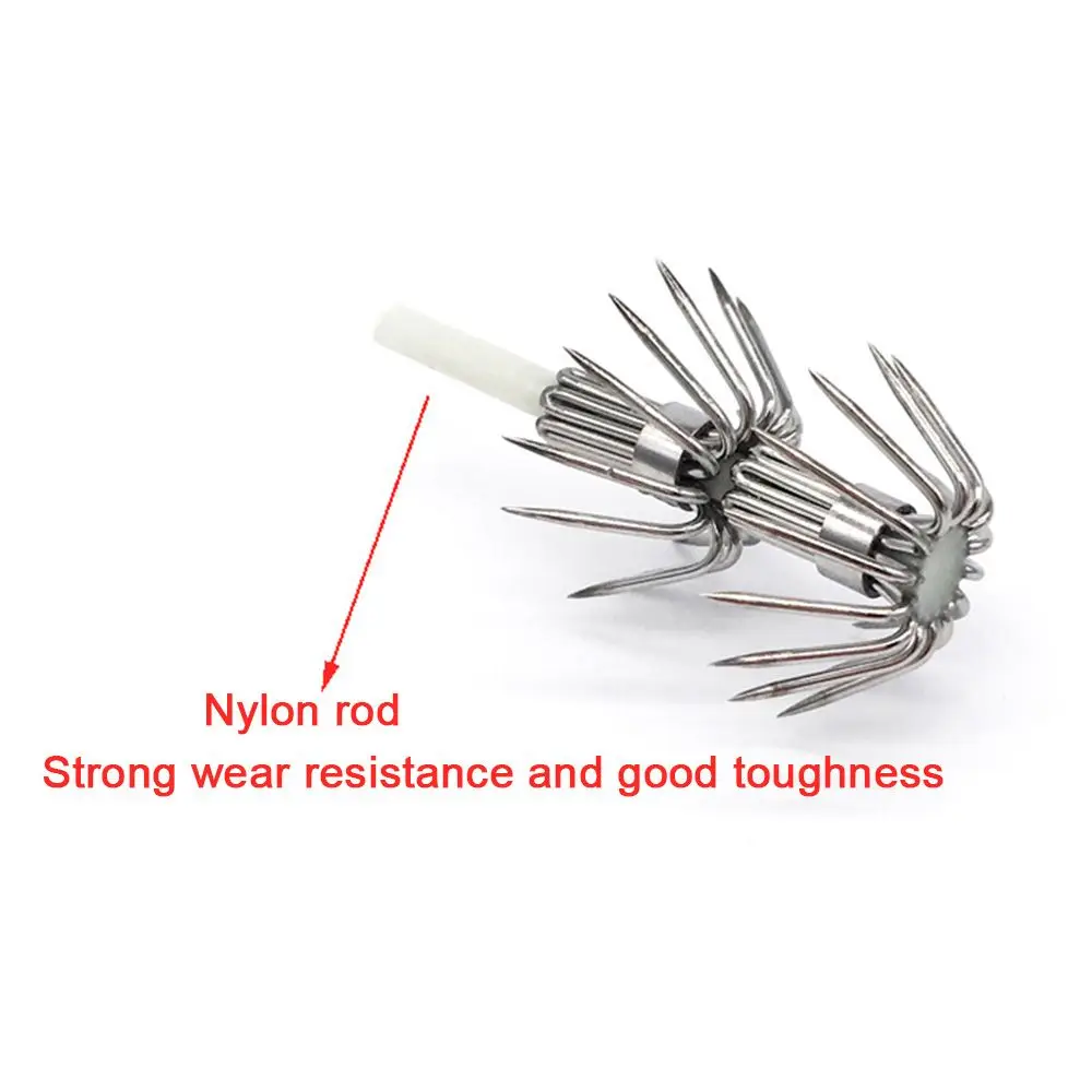 Accessory Double layer Wood Shrimp Lures Fishing Tackle Octopus Squid Lure Hooks Umbrella hook Plastic Baits Glow in Dark