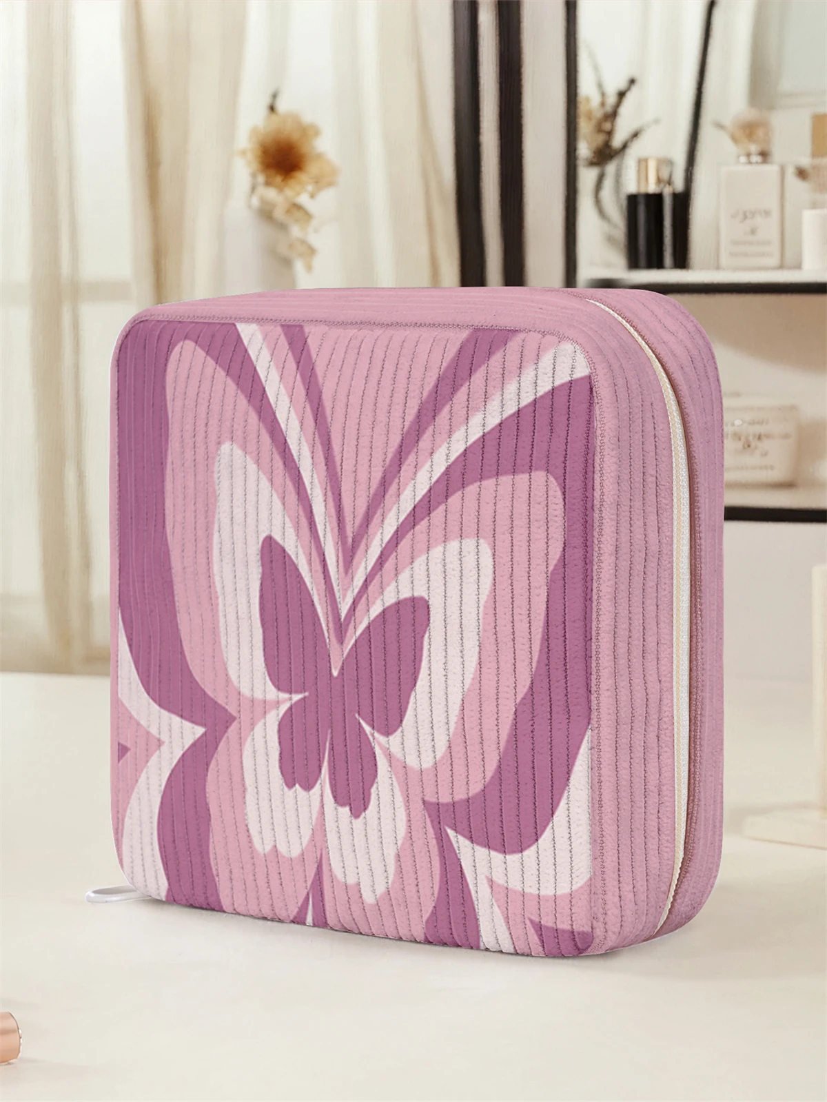 Butterfly pattern printed sanitary napkin storage bag, women's lightweight tissue bag, sanitary tissue bag