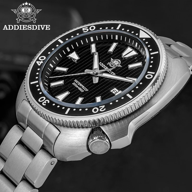 新品　ADDIESDIVE AD2507 ダイバーズ 200m防水 クォーツ ADDIESDIVE AD2507 Men's Diving Watch Ceramic Bezel BGW9