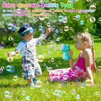 Dinosaur Bubble Machine Dinosaur Bubble Maker Toy Fun Music and Light Bubble Gun Blower Cool Outdoor Dinosaur Toys for Kid 2