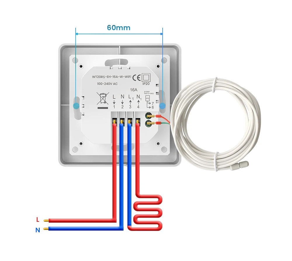 Smart Knob Thermostat, Multiple Scene Displays, Weekly Programming Mode, Work wi