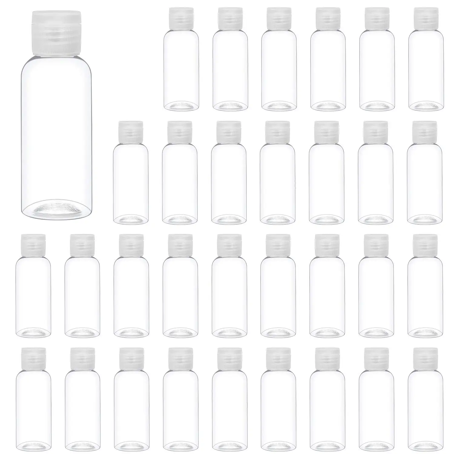 

100Pcs 5ml-100ml Empty Hand Sanitizer Travel Bottles Plastic Refillable Flip Cap Containers For Lotion Cream Liquid Cosmetics