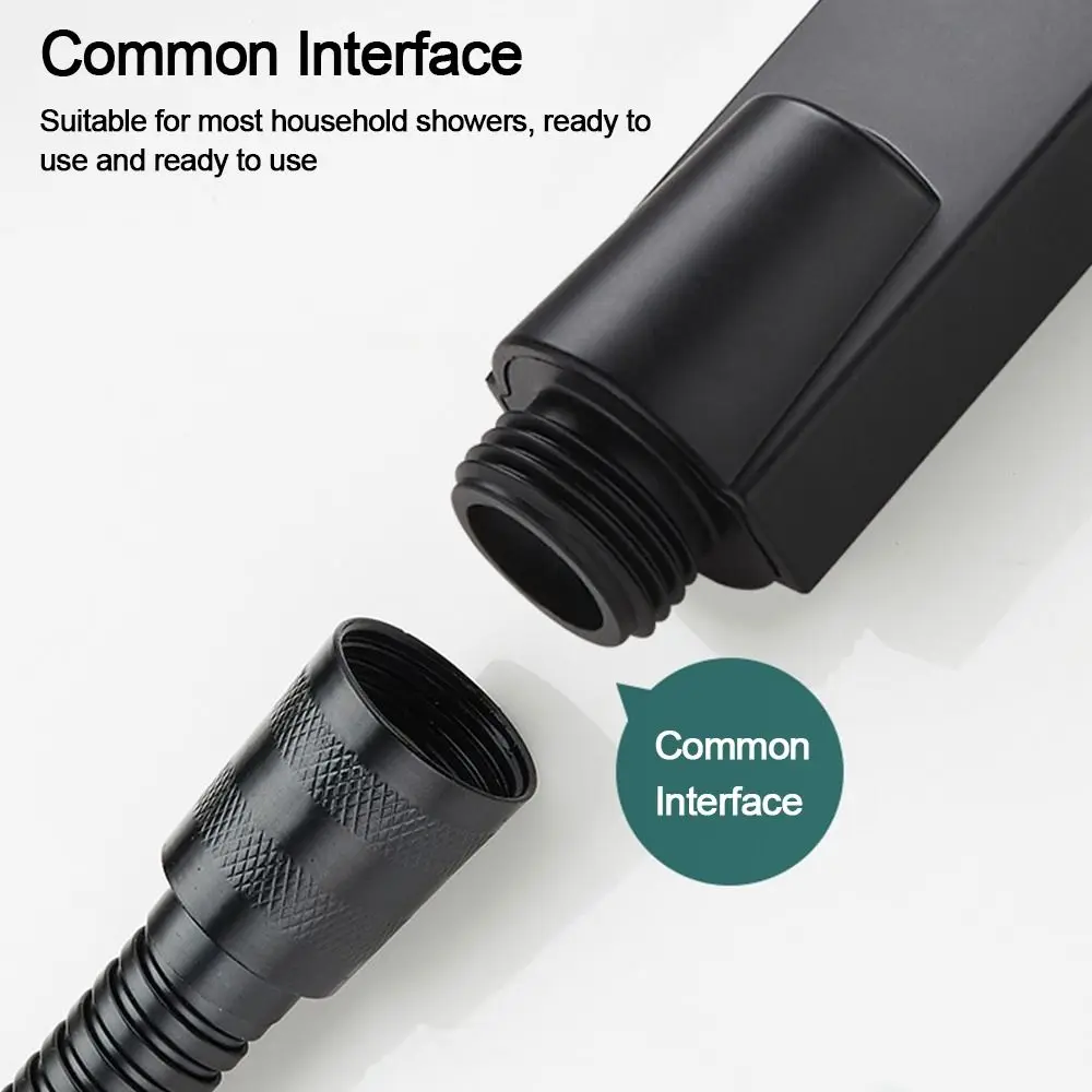 High Pressure Shower Head Square Handheld Sprinkler Silver/Black Multi-function Universal Sprayer Home Bathroom Accessories 4