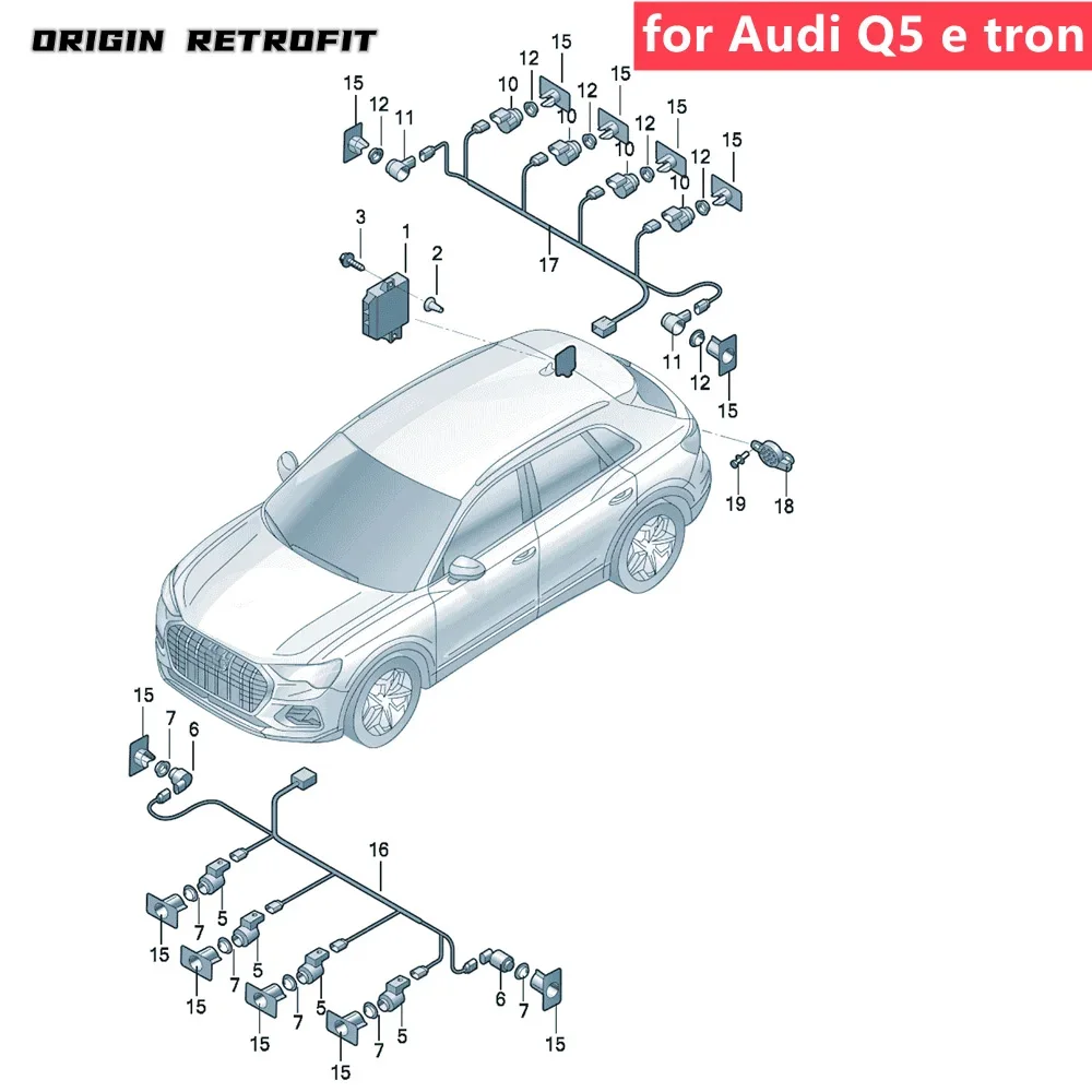 1EA 919 275 275A 275B 1ED 919 275A 275B 275C Parking Front Rear Side Radar Sensor For VW ID3 ID.4 ID 6 Audi Q4 Q5 e tron