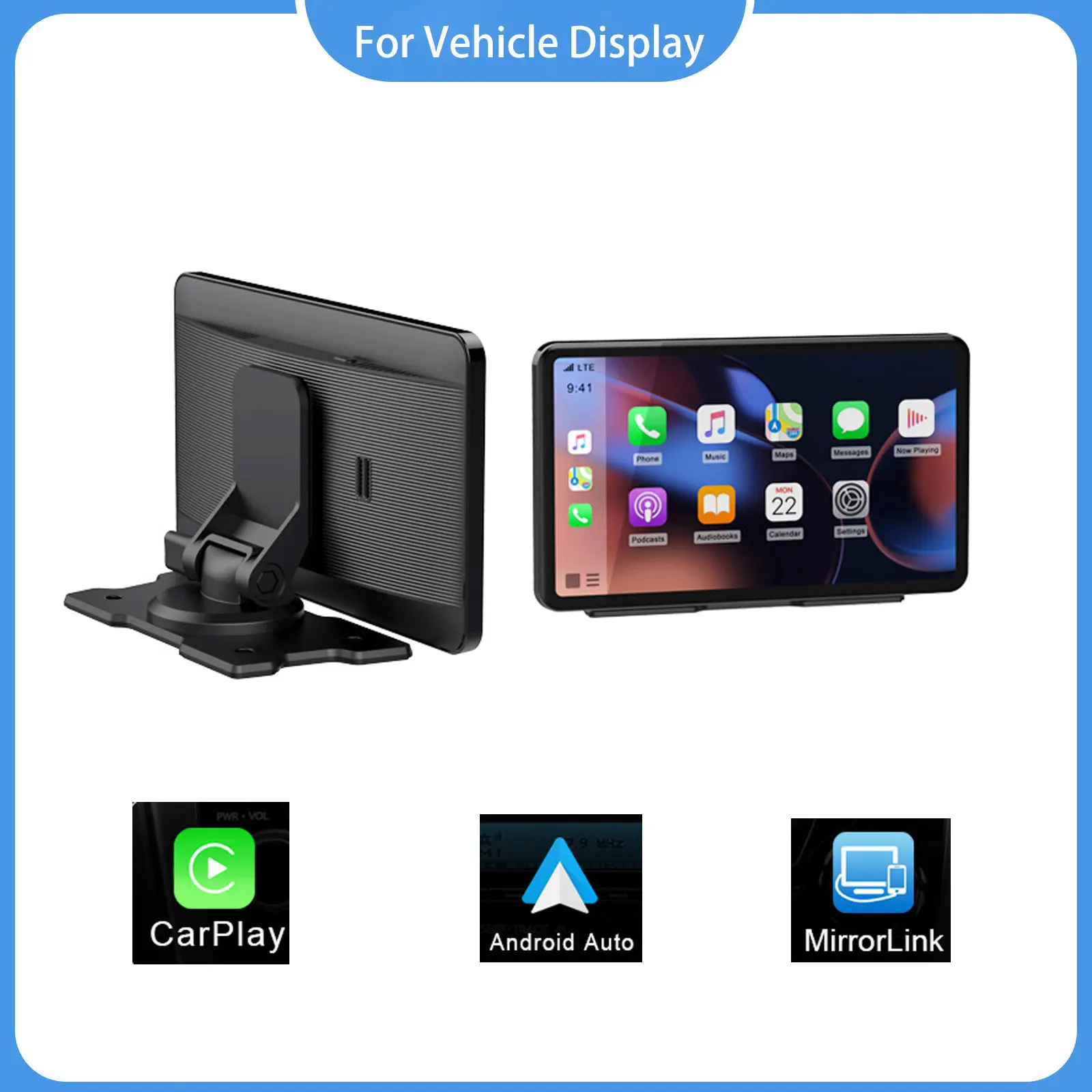 Wireless Carplay and Android Auto Wireless Mirroring Video Player 10 26 inch Car Universal Screen For