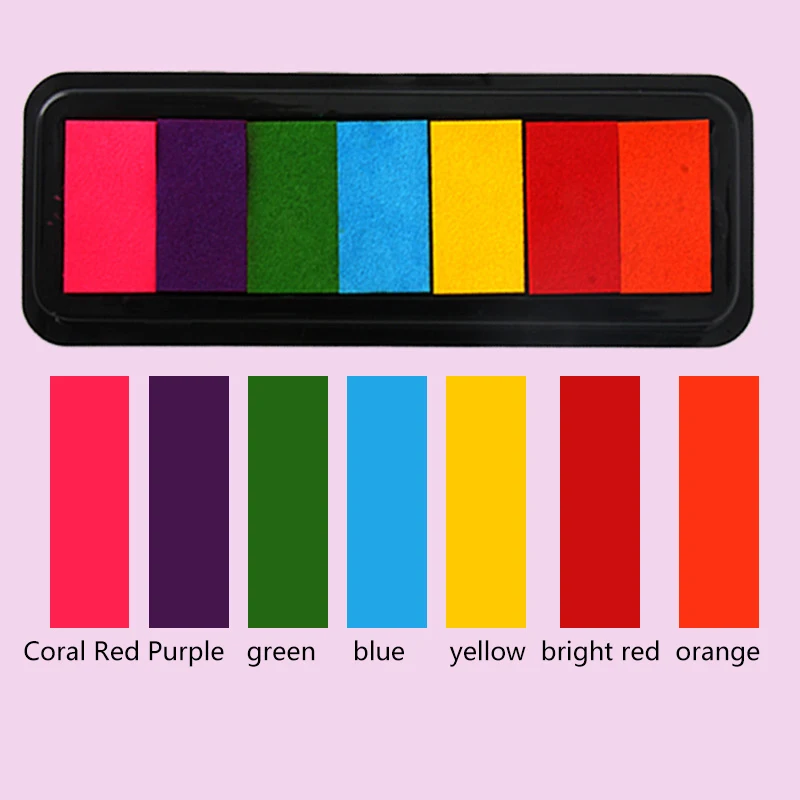 7 Colours Washable Finger Paint Set Kids Creative Palm Finger Paint Ink Pad Kids Educational Tool Kit Drawing Inkpad Toys