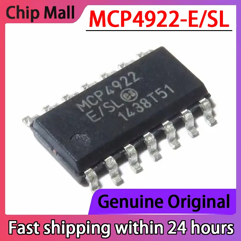 

1PCS Original MCP4922-E/SL MCP4922 SOIC-14 Chip 12 Bit D/A Conversion Chip 2 Channel Input