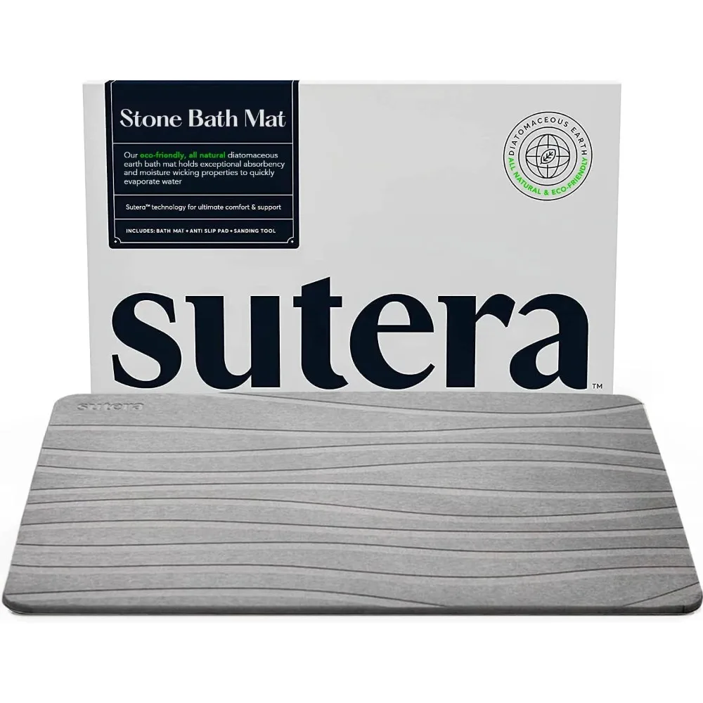 

Stone Bath Mat, Diatomaceous Earth Shower Mat, Non-Slip Super Absorbent Quick Drying Bathroom Floor Bath Mats Bathroom