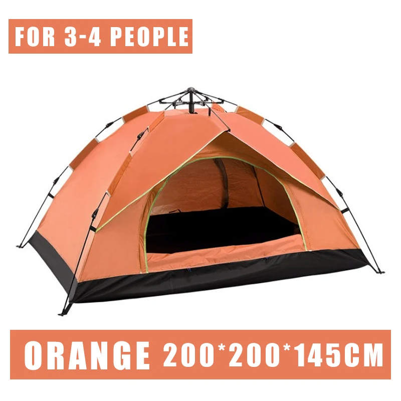 Tente de camping pour 3 personnes, tente pop-up entièrement automatique  avec sac de rangement imperméable Tente légère, adaptée au camping, voyage,  randonnée, randonnée, haricot